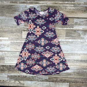 Girls Lularoe size 8 Adeline dress short sleeve purple